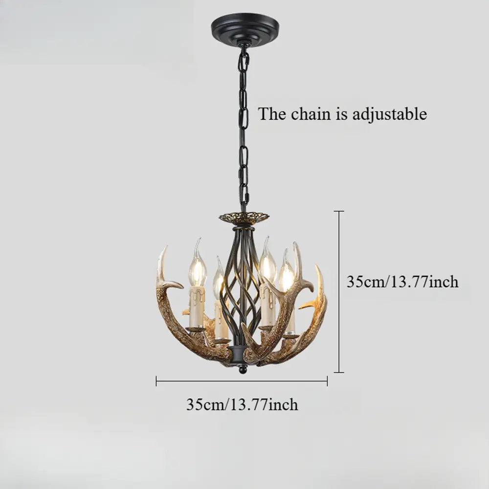 Measurements of the small antler chandelier: 35cm/13.77inch height and 35cm/13.77inch width, with adjustable chain.