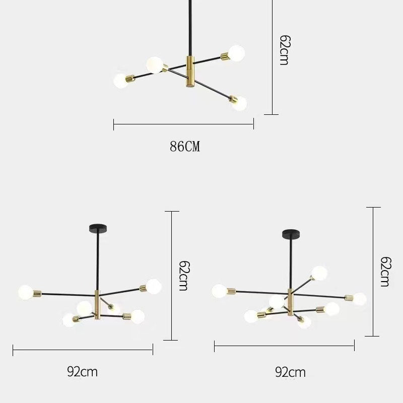 Modern Minimalist Sputnik Chandelier – 4/6/8-Lights Ceiling Light Fixture