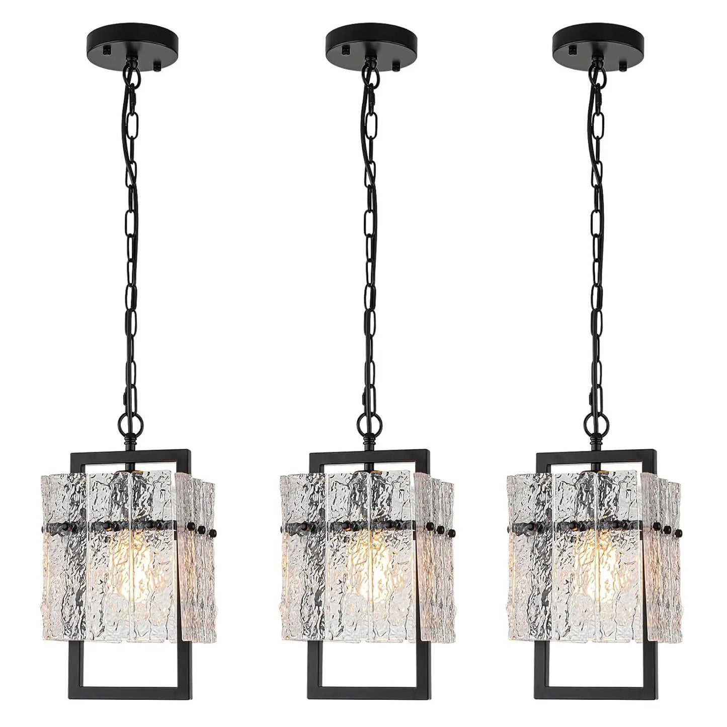 Modern black pendant light illuminating a stylish kitchen island.
