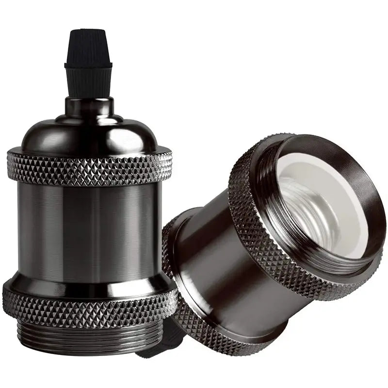 Modern industrial E26 socket in peal black finish, perfect for contemporary lighting designs.