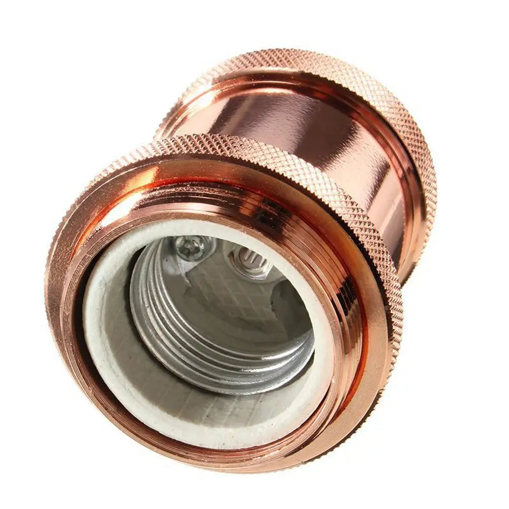 Rose red E26 metal light socket with ceramic insert, a stylish and trendy choice for decorative lighting.