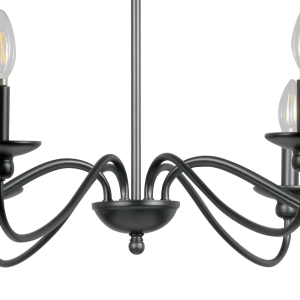 6-Light Black Traditional Linear Large Chandelier