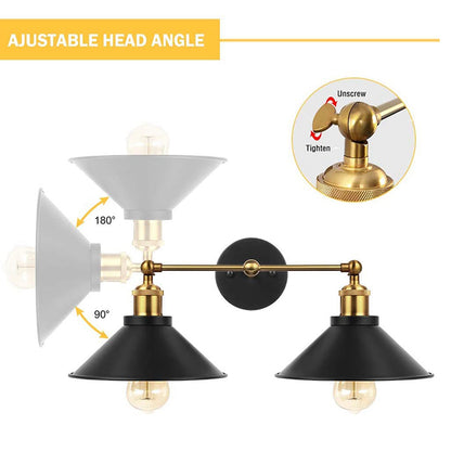 double arm vintage wall lamps