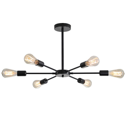 6-Light Pendant Ceiling Light,23'' Living Room Chandelier Light