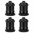 Four Black aluminum alloy DIY lamp sockets arranged in a two-by-two layout with matching diamond-knurled collars.