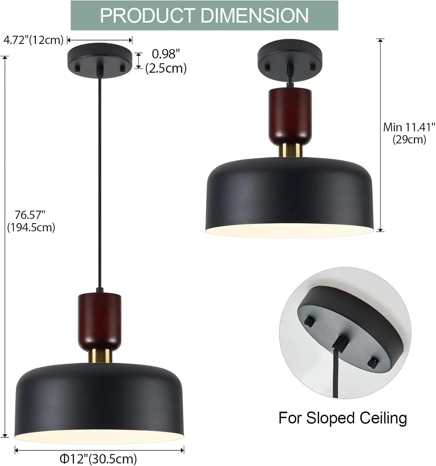 Elegant black pendant light hanging above mustard yellow sofa in a contemporary setting