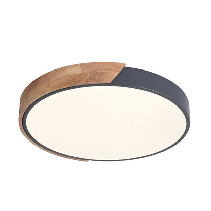 flush mount wooden led ceiling lights-gray