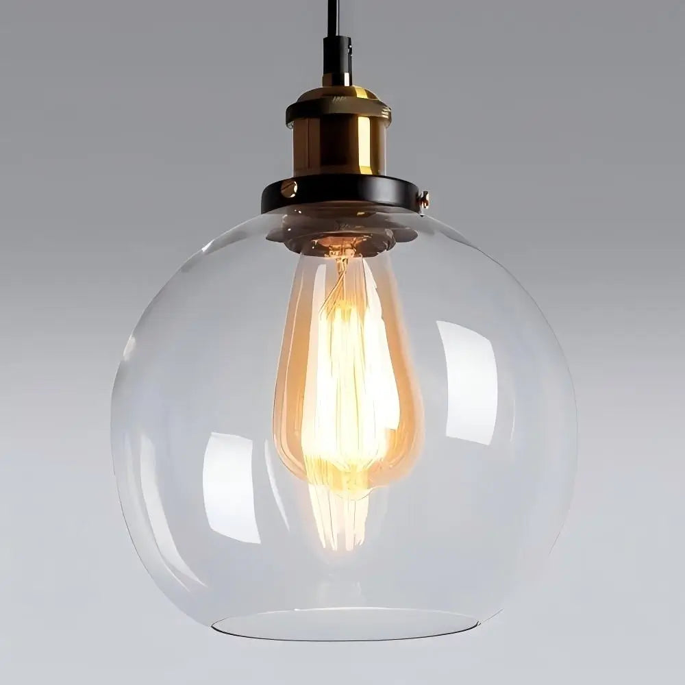 Modern Clear Glass Pendant Light - Adjustable Nordic Style Ceiling Lamp for Kitchen Island & Bedroom