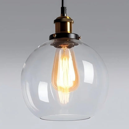 Modern Clear Glass Pendant Light - Adjustable Nordic Style Ceiling Lamp for Kitchen Island & Bedroom