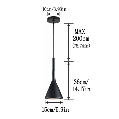 black pendant light size-2m adjustable cable