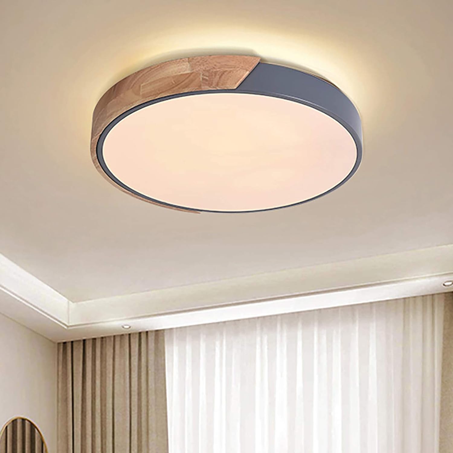 flush mount wooden led ceiling lights