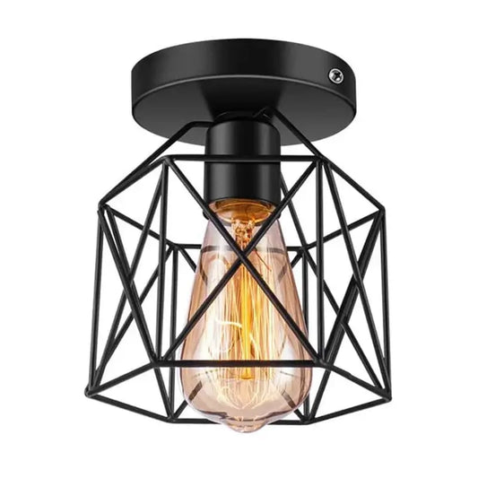 Industrial black ceiling light fixture, perfect for modern kitchen and dining areas.