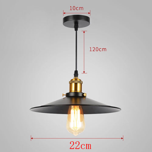 The diameter of the vintage pendant lights is 22 cm. The length of the cable is 47.24 inches