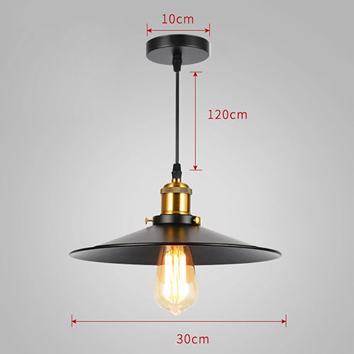 The diameter of the vintage pendant lights is 30 cm. The length of the cable is 47.24 inches