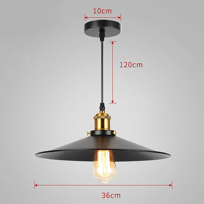 The diameter of the vintage pendant lights is 36 cm. The length of the cable is 47.24 inches