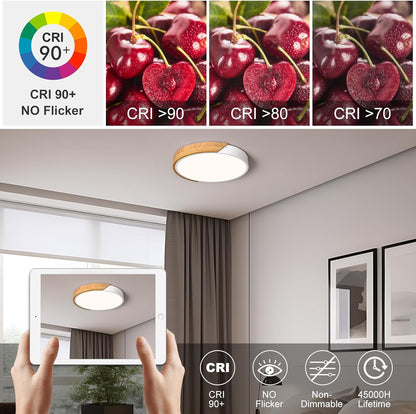 flush mount wooden led ceiling lights CRI 90+