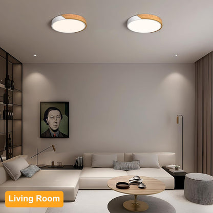 flush mount wooden led ceiling lights living room