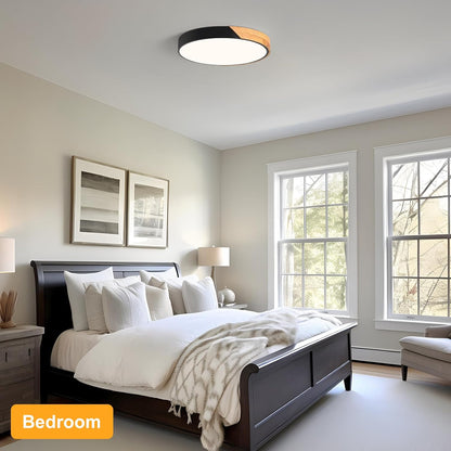 flush mount wooden led ceiling lights black bedroom