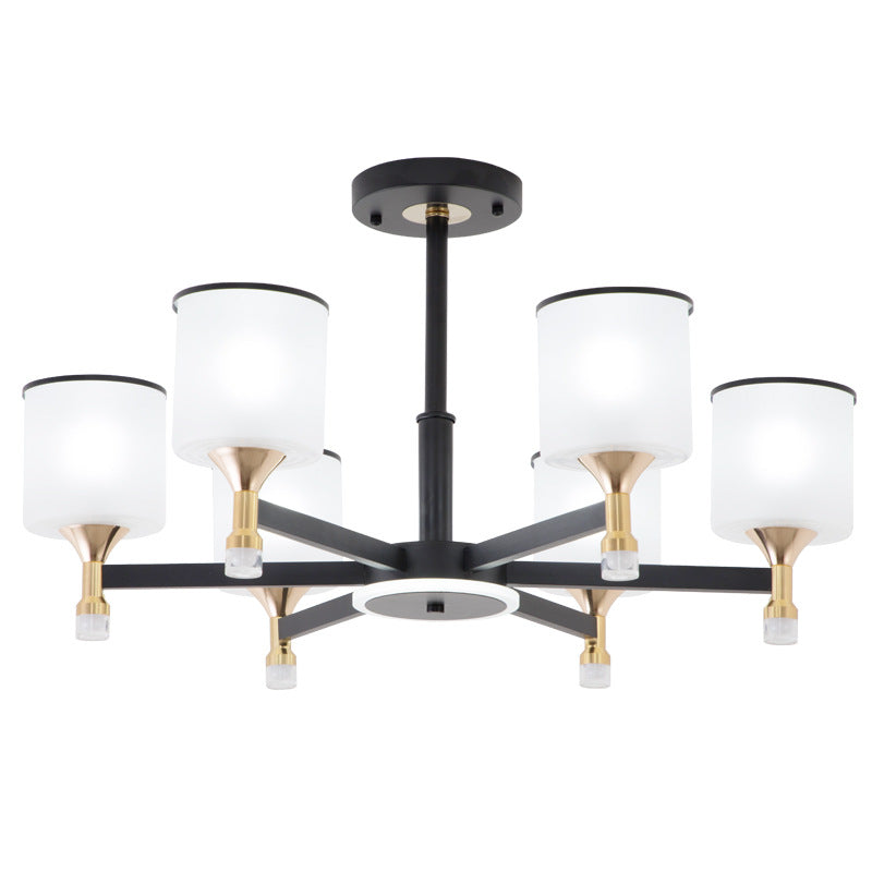 Modern Black and Gold Chandelier 6 Lights display