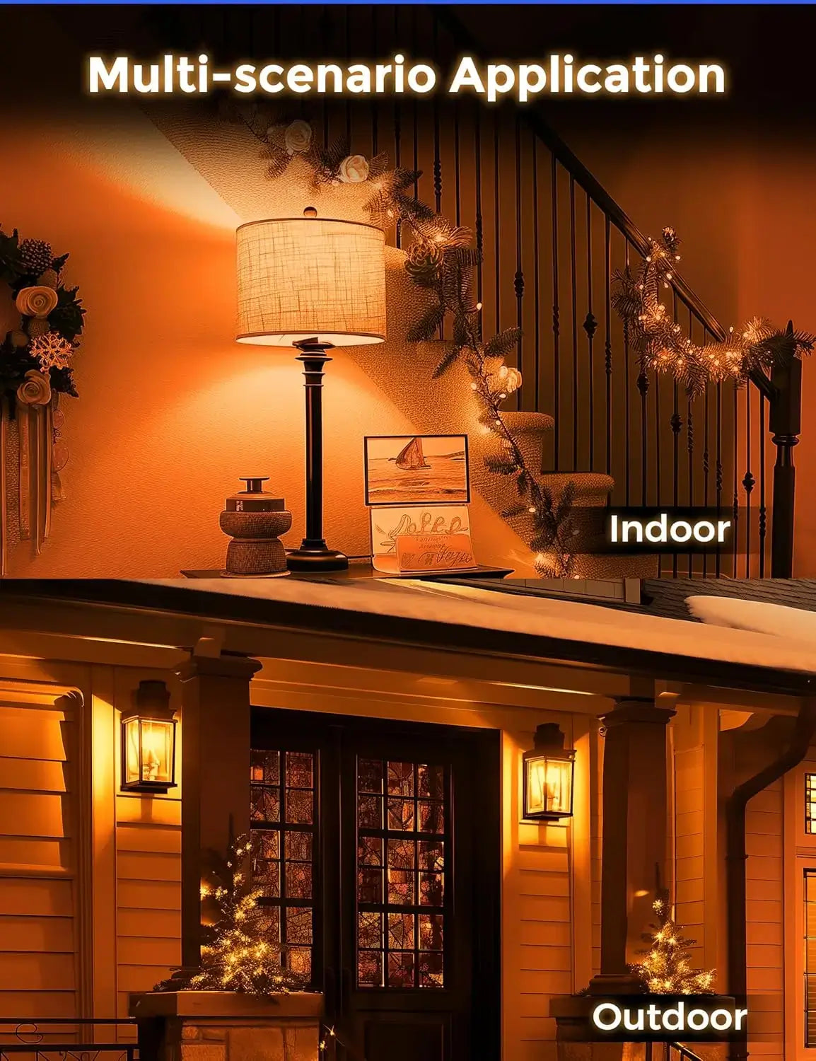 Multi-scenario orange LED light bulb – ideal for indoor and outdoor use.