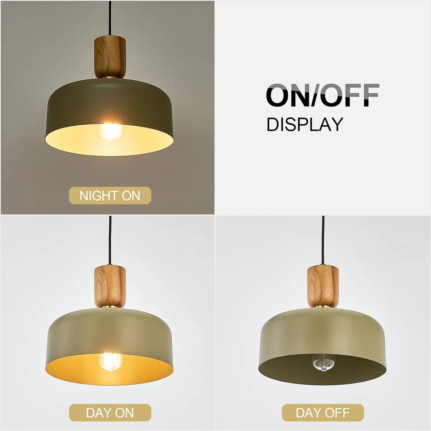 On/off display of pendant light during day and night