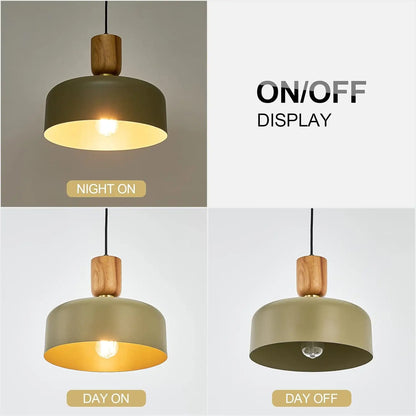 On/off display of pendant light during day and night