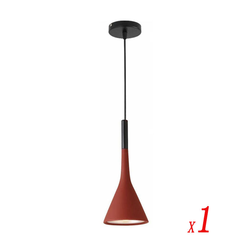 red metal hanging lamp