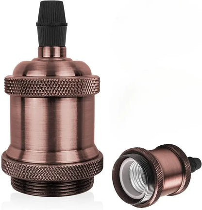 Vintage copper E26 socket designed for Edison-style pendant lights, with a warm steampunk look