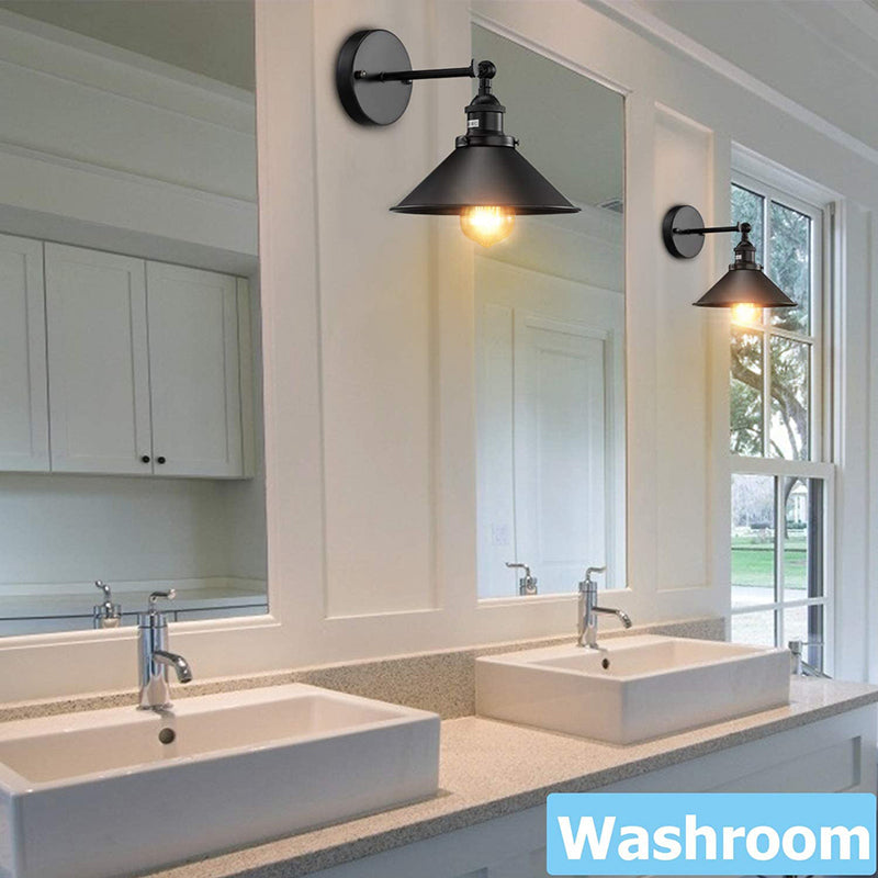 2 wall sconce above the sink in the bathroom