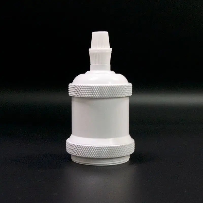 Single White DIY lamp socket from the 4-pack with a white cord grip and diamond-textured upper and lower collars.